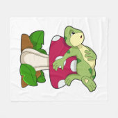 Kikker bij het slapen met paddenstoel fleece deken (Voorkant (Horizontaal))