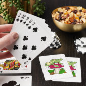 Kikker bij het slapen met paddenstoel pokerkaarten (Insitu)