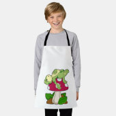 Kikker bij het slapen met paddenstoel schort (Gedragen)