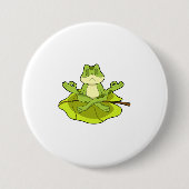 Kikker bij Meditate Ronde Button 7,6 Cm (Voorkant)