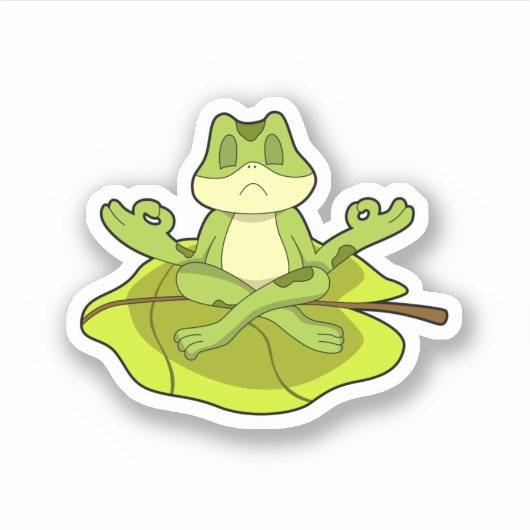 Kikker bij Meditate Sticker (Voorkant)