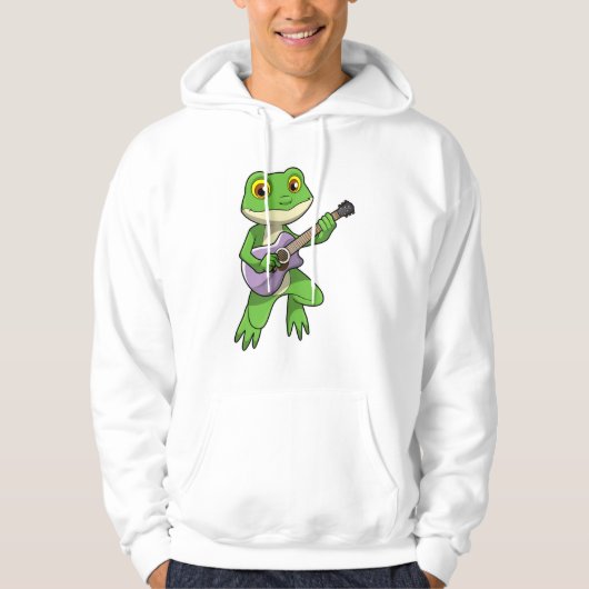Kikker bij Muziek met Guitar Hoodie (Voorkant)