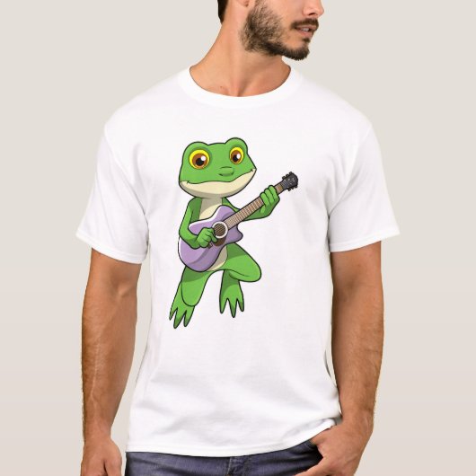 Kikker bij Muziek met Guitar T-shirt (Voorkant)