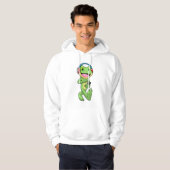 Kikker bij muziek met hoofdtelefoon hoodie (Voorkant volledig)
