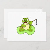 Kikker bij vissen met hengel briefkaart (Voorkant / Achterkant)