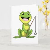 Kikker bij vissen met hengel kaart (Gele Bloem)