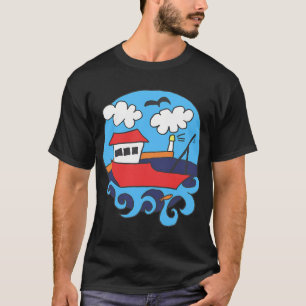 Kikker bij vissen met hengel t-shirt