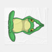 Kikker bij Yoga in kruislegge Fleece Deken (Voorkant (Horizontaal))