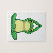 Kikker bij Yoga in kruislegge Legpuzzel (Horizontaal)