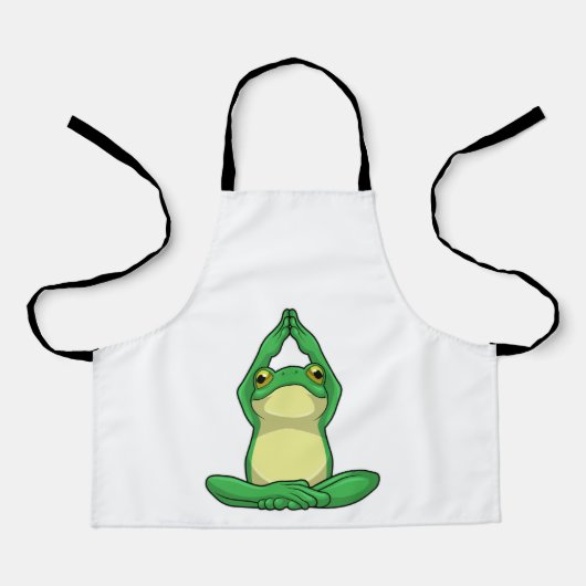 Kikker bij Yoga in kruislegge Schort (Voorkant)