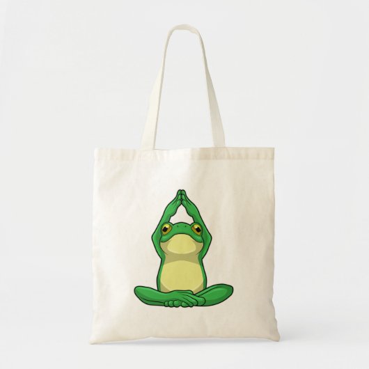Kikker bij Yoga in kruislegge Tote Bag (Voorkant)