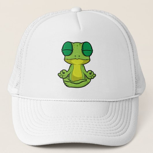 Kikker bij Yoga in kruispoten Trucker Pet (Voorkant)