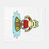 Kikker bij zwemmen met zwembad fleece deken (Voorkant (Horizontaal))