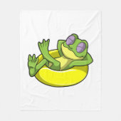 Kikker bij zwemmen met zwembad fleece deken (Voorkant)