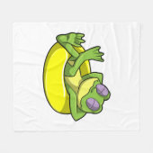 Kikker bij zwemmen met zwembad fleece deken (Voorkant (Horizontaal))
