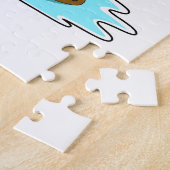 Kikker bij zwemmen met zwembad legpuzzel (Zijkant)