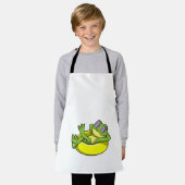 Kikker bij zwemmen met zwembad schort (Gedragen)