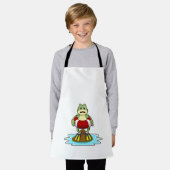 Kikker bij zwemmen met zwembad schort (Gedragen)