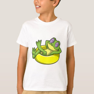 Kikker bij zwemmen met zwembad t-shirt
