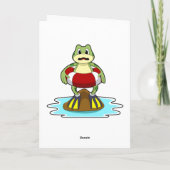 Kikker bij zwemmen met zwemband kaart (Achterkant)