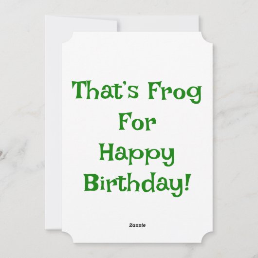 Kikker Birthday Kaart (Achterkant)