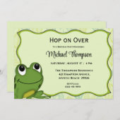 Kikker Birthday Party Invitation Kaart (Voorkant / Achterkant)