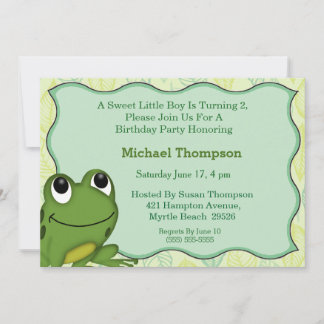 Kikker Birthday Party Invitation Kaart