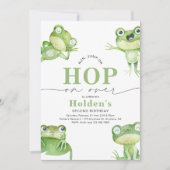 Kikker Birthday Party Invitation Kaart (Voorkant)