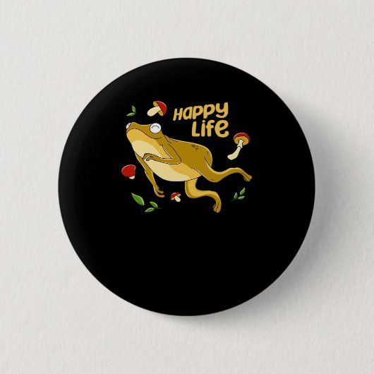 Kikker Blij Essentieel Minimaal Design Ronde Button 5,7 Cm (Voorkant)