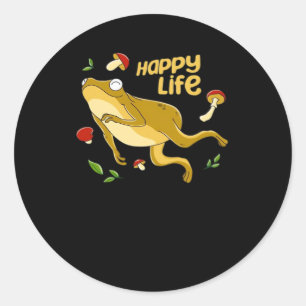 Kikker Blij Essentieel Minimaal Design Ronde Sticker