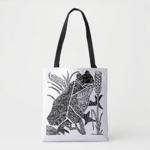 Kikker boho bloem abstract tote bag