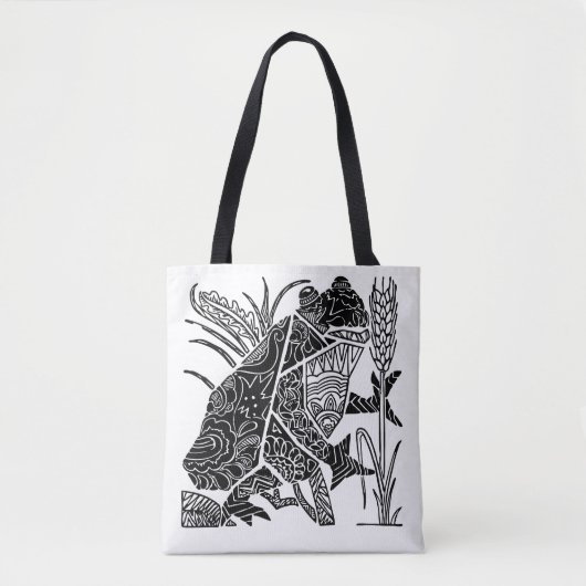 Kikker boho bloem abstract tote bag (Voorkant)