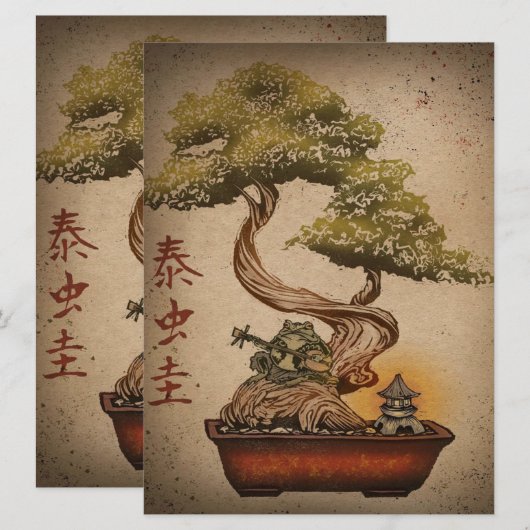 Kikker Bonsai - Kunstontwerp | Birthday Gift (Voorkant / Achterkant)