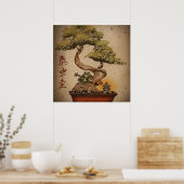 Kikker Bonsai - Kunstontwerp | Ideale cadeaus Poster (Keuken)