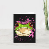 Kikker Borstkanker Bewustmaking Roze koolstofkanke Kaart (Voorkant)