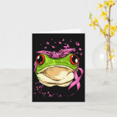 Kikker Borstkanker Bewustmaking Roze koolstofkanke Kaart (Gele Bloem)