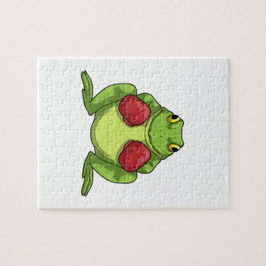 Kikker Boxer Boxing-handschoenen Legpuzzel (Horizontaal)