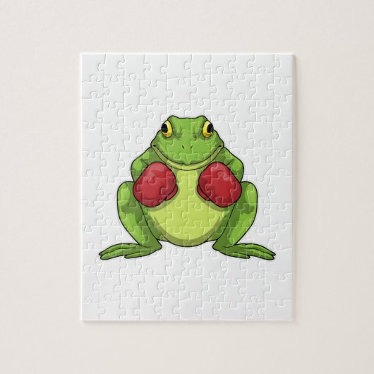 Kikker Boxer Boxing-handschoenen Legpuzzel (Verticaal)