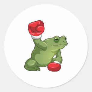 Kikker Boxer Boxing-handschoenen Ronde Sticker