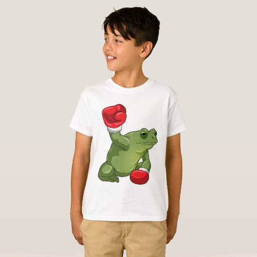 Kikker Boxer Boxing-handschoenen T-shirt (Voorkant volledig)