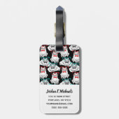 Kikker Bril Patroon | Voeg Je Naam Toe Bagagelabel (Achterkant verticaal)