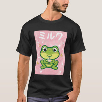Kikker Bubble Thee Cottagecore Aardbei Melk T-shirt