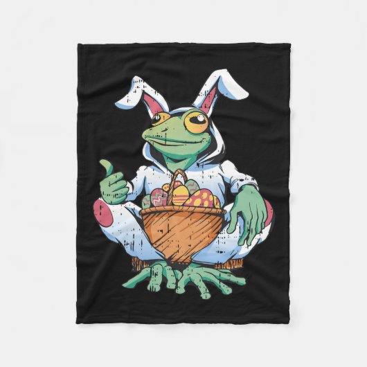 Kikker Bunny Ears Easter Egg Hunting Spring Mannen Fleece Deken (Voorkant)