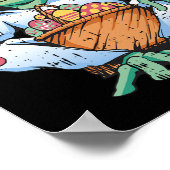 Kikker Bunny Ears Easter Egg Hunting Spring Mannen Poster (Hoek)