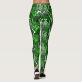 Kikker Cartoon Green Dames Leggings (Achterkant)