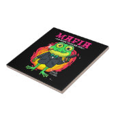 Kikker cartoon maffia illustratie met T-shirt mock Tegeltje (Zijkant)