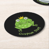 Kikker-Cartoon Ronde Kartonnen Onderzetter (Gebogen)