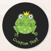 Kikker-Cartoon Ronde Kartonnen Onderzetter (Voorkant)