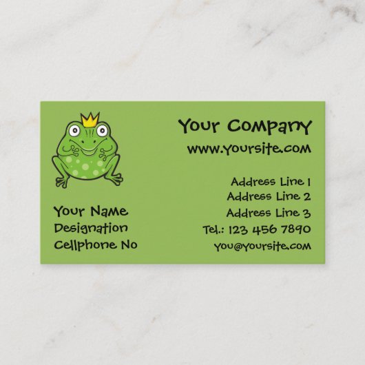 Kikker-Cartoon Visitekaartje (Voorkant)