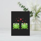 Kikker Couple met hart. Briefkaart (Staand voorkant)